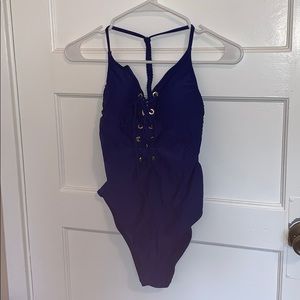 ❤️ dark blue cheeky one piece swimsuit abercombie